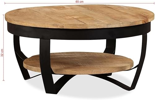 Festnight Table Basse Style Industriel en Bois Massif de Récupération 65 x 32 cm - Nail Gallerys