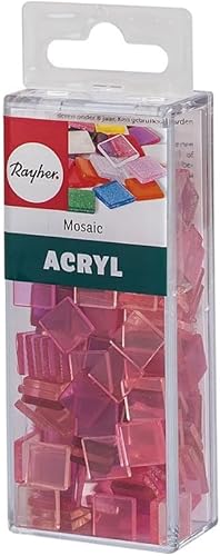 Rayher Pierres de mosaïque, rose trio, transparent, acrylique, env. 205 pces, 1X1cm, arts créatifs-14540258, Centre, rosé - Nail Gallerys