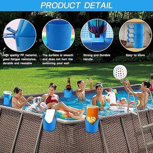 2 Pièces Porte Gobelet Piscine, Support De Boissons Au Bord De La Piscine, Porte Gobelet pour Piscine Hors Sol, pour Les Boissons, Les Téléphones Portables, Les Clés - Nail Gallerys