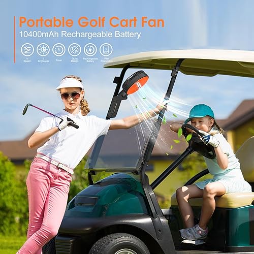 Ventilateur portable magnétique à clipser,10400 mAh, rechargeable, avec lanterne LED, 4 vitesses et minuterie, ventilateur de refroidissement personnel avec clip amovible - Nail Gallerys