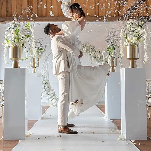 Tapis d'Allée de Mariage pour Cérémonie de Mariage 140gsm Epaisseur Tapis pour Fête, Décorations de Noël Intérieur et Extérieur (Blanc) - Nail Gallerys