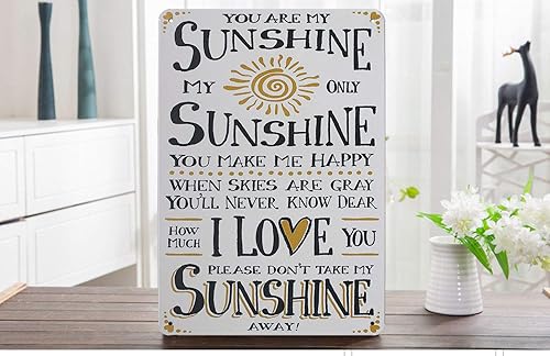 Hioni You Are My Sunshine i Love You Plaque murale décorative en métal - Nail Gallerys
