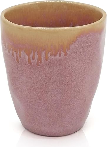 Mea-Living Stoneware Tasse à expresso en faïence faite à la main Motif cœur rose 150 ml - Nail Gallerys