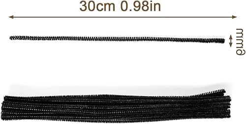 LEBQ 100 Pièces Cure Pipes pour Arts et Métiers, 6 x 300 mm (Noir) - Nail Gallerys