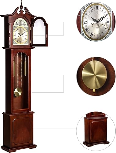 STILISTA Horloge Grand-Père - Rétro, à Régulateur Europa, 188 x 42,5 x 19cm - Pendule, Montre Murale - Nail Gallerys