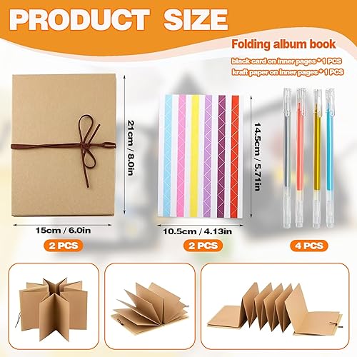 Album photo à couverture rigide style accordéon,Album Photo，Album de Scrapbooking Pour Conservation de Photos，pour obtention de diplôme, anniversaire, anniversaire de mariage, cadeau de mariage - Nail Gallerys