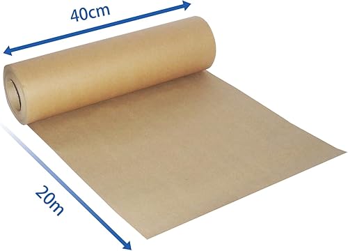 Sudnsadaks Papier Kraft Rouleau, 40cm × 20m Cadeau Kraft Rouleau, Papier Recyclé Naturel, Emballage Brun Idéal pour l'Artisanat, Petits Emballages Cadeaux, Mariage, Anniversaire - Nail Gallerys