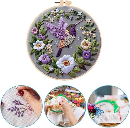 Kit de Démarrage de Broderie, Kit de Broderie à Motifs Animaux, Kit de Point de Croix Broderie, Kit de Broderie pour Débutants, Embroidery Kits, Artisanat DIY Décoration à la Main pour Adultes (04) - Nail Gallerys