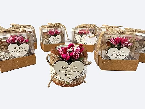 Lot de 10 photophores en bois pour fête prénuptiale, cadeaux de remerciement, cadeaux de fête de mariage pour invités, bougeoirs cylindriques en bois pour centre de table (marron foncé - fleurs - Nail Gallerys