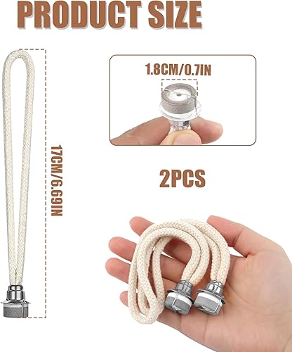 Buysow Lot de 2 Mèches de Remplacement pour Lampes à Huile Catalytiques, 16 cm Tête Argentée Mèches de Lampe à Huile avec Brûleur et Contrôle d'air pour Aromathérapie Diffuseur et Décoration Maison - Nail Gallerys