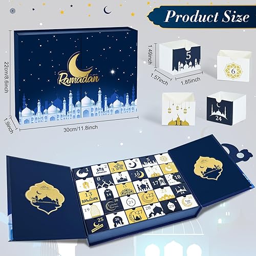 WELLCHY Calendrier de l'Avent Ramadan, Calendrier Ramadan DIY avec 30 Tiroirs de Compte à Rebours, Décorations Eid Mubarak Ramadan, Calendrier de l'Avent à Remplir Soit-Meme pour Enfant Cadeau Ramadan - Nail Gallerys