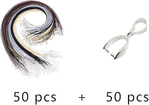 Anyasen Collier Corde de Cire pour Pendentif Fermoir Bracelet 50 Pièces Couleur Mélange Pendentif avec Fermoir 50 Pièces pour Bricolage Fabrication de Bijoux et Bracelet, 5 Couleurs - Nail Gallerys