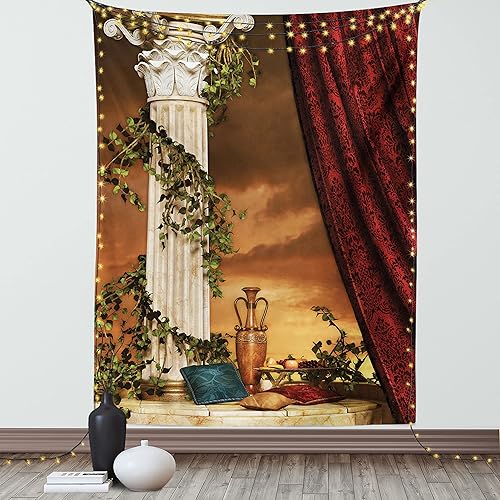 ABAKUHAUS Gothique Décoration Murale, Coucher De Soleil Grec, Couleurs sans décoloration, 150 x 200 cm, Multicolore - Nail Gallerys