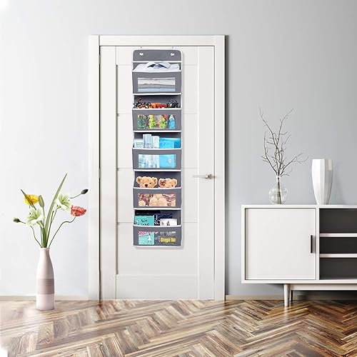 JOLIGAEA Organisateur de Penderie Suspendu, Porte avec 5 Compartiment, Le Rangement Mural pour Salle de Bain, Armoire, Chambre d’Enfant, Gris - Nail Gallerys