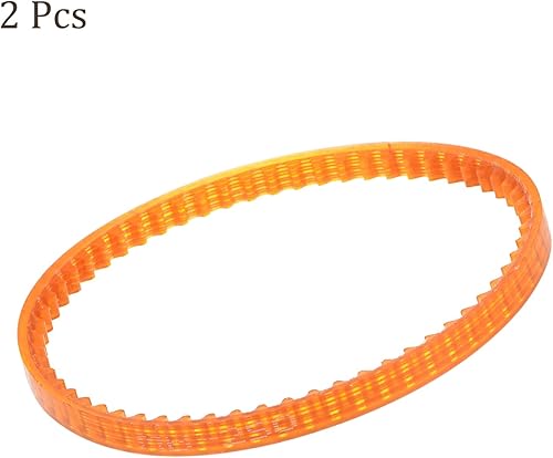 Kozelo 2Pcs Courroies de Moteur Standard pour Machine à Coudre MB250 - [250mm de Circonférence x 4mm d'Épaisseur] Courroie de Transmission en V en Polyuréthane, à Dent Unique, Orange - Nail Gallerys