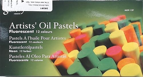 Creativ Lot de 12 pastels à l'huile, 1 cm d’épaisseur, L : 7 cm, couleurs fluo - Nail Gallerys