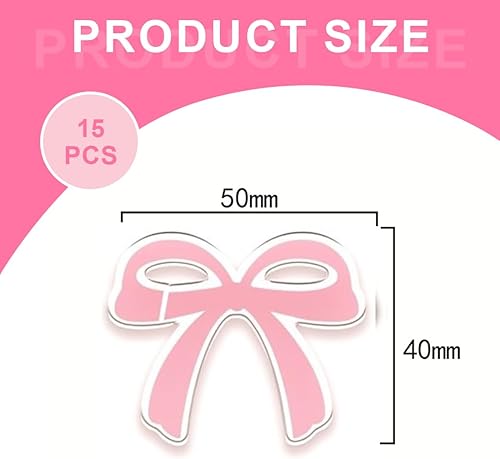 HAMKU 15 pièces Bows Drink Etiquettes Verre à vin avec nœud Noeud de noeud en acrylique Etiquette de boisson pour Bachelorette Anniversaire Mariage Dégustation Party Accessoire Décoratif - Nail Gallerys