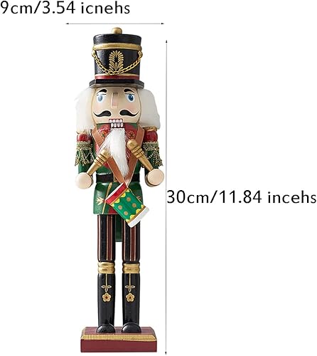 dancepandas Casse Noisette en Bois Figurine 30CM Soldat Casse Noisette Noel Vintage Artisanat Noyer Marionnette Décoration De Noël Cadeaux De Noël, pour Arbre De Noël, Décor De Table - Nail Gallerys
