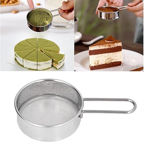 Mini tamis à farine rond multifonctionnel professionnel en acier inoxydable 304 fin 40 mailles petit tamis à farine professionnel pour boulangeries à domicile pâtisseries(01) - Nail Gallerys
