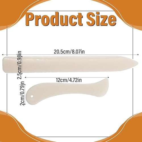 UEIOAVL Outils pour créations en papier Dossier en os 2 pièces, couteau pliant en papier de bois, outil de pliage et de rainage de reliure pour plier le papier cartonné/lignes de marquage - Nail Gallerys