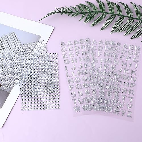 Lot de 945 lettres autocollantes en strass - 6 feuilles - Paillettes - Lettres de l'alphabet - Noir - Paillettes - Pour bricolage, artisanat, décoration, vêtements - Nail Gallerys