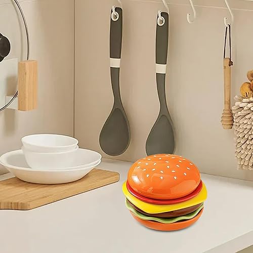 Ensemble d'assiettes et de bols, ensemble d'assiettes à hamburger, 6 couches, empilables, en forme de burgers, desserts, pour fête et mariage - Nail Gallerys