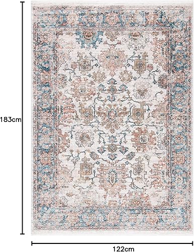 Safavieh Tapis Contemporain pour Salon, Salle à Manger, Chambre à Coucher - Shivan Collection, Tapis à Poil Court, Gris et Bleu, 160 x 229 cm - Nail Gallerys