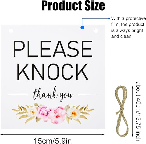 1 Paquet 15x15cm Panneau de Porte Ne pas Déranger, Double Face Do Not Disturb Door Sign Panneau de Réunion Acrylique à Suspendre Plaque pour Entreprise Bureau Maison Décoration - Nail Gallerys