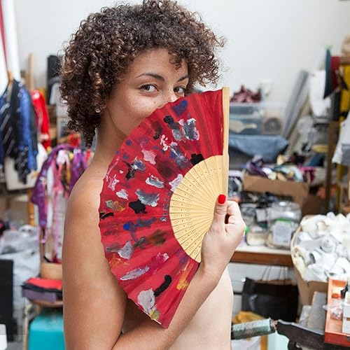 Éventail pliable - Éventails blancs | Papier de bambou d'éventail portatif pliant | Ventilateur en papier pliable portable | Éventails chinois | Éventail pliant en bois | Éventail à main en papier po - Nail Gallerys