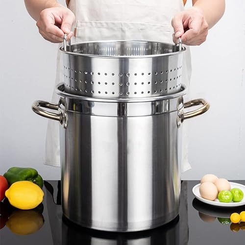 Ecrevisses Marmite À Fuites Pot À Bouillon Passoire Insert Panier À Vapeur Marmite À Fruits De Mer Acier Inoxydable Panier D'ébullition Avec Poignée Pour La Maison Cuisine, 33cm - Nail Gallerys