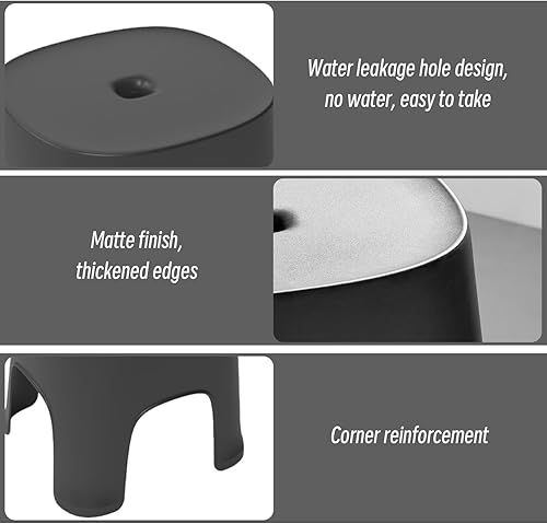 Dorccsi Tabouret en Plastique Noir Multifonctionnel 8,1 x 7,7 x 6,3 Pouces Petit Marchepied pour Salon, Salle de Bain, Cuisine - Nail Gallerys