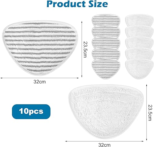 Lot de 10 Housses Mop Cloth en Microfibre pour Vileda Steam & Vileda Steam Plus Nettoyeur Vapeur, Capacité D'absorption et Réutilisation, Lavables en Machine - Nail Gallerys