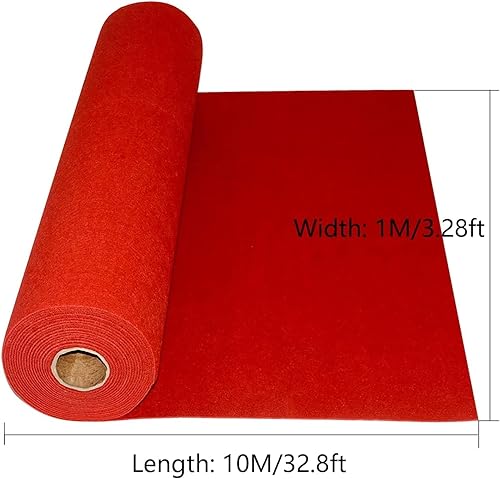 mosegor Tapis rouge - 10 x 1 m - 2,2 mm d'épaisseur - Tapis de mariage - Événement - Tapis de Noël - Tapis de réception pour fête, cérémonie - Nail Gallerys