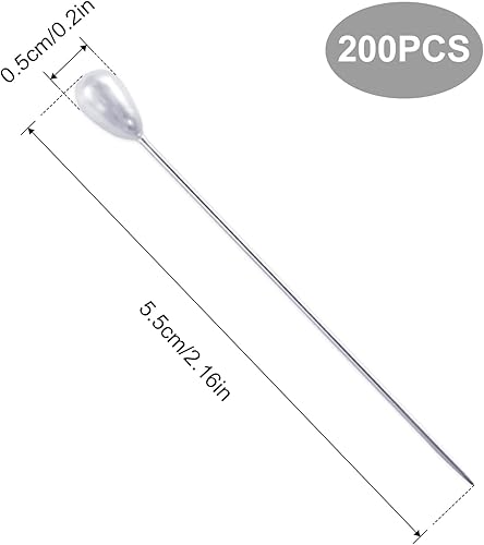 AIEX 200 Pièces Épingles Perles, Épingles Couture Longue Blanches Épingles Droites pour Corsage Couture Bricolage Décorations de Mariage (54mm) - Nail Gallerys