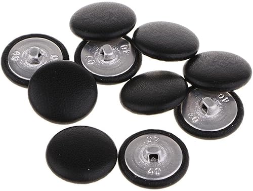 zalati Boutons recouverts de cuir artificiel pour l'artisanat 10 x 2,5 cm en pu Boutons ronds Couture Vêtements faits à la main - Nail Gallerys