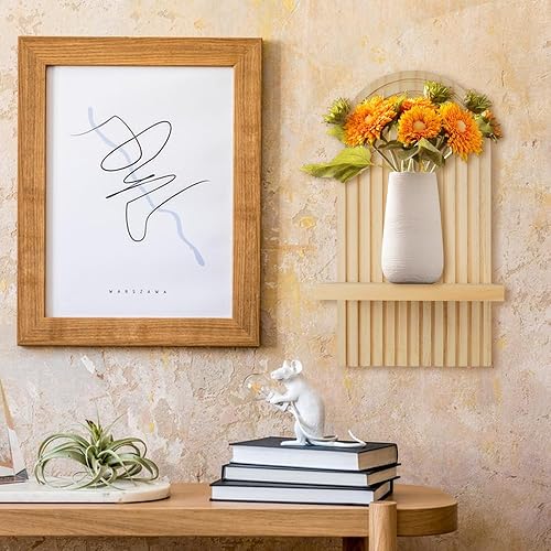 SenaiMy 2 Pièces Etagere Murale Bois, Flottante, Tablette Boheme Suspendues pour Décoration Maison, Salon, Bureau, Chambre, Salle de Bain, Cuisine - Nail Gallerys