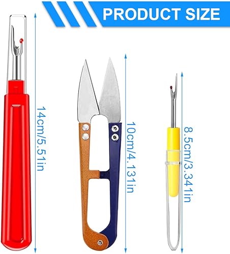 Tomedeks 4 pcs Découseur de Couture, dissolvant de Coupe-Fil, découd-Vite pour Couture, découseur de Point, pour Couture, travaux manuels,Contient des Ciseaux pour Couper Le Fil，Coupe Fil Couture - Nail Gallerys