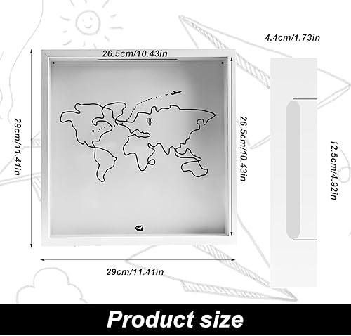 LERANXIN Cadre 3D 29 X 29 cm, Cadre Profond, Boite Photo, Crochet au Dos pour la Décoration et Le Rangement - Nail Gallerys