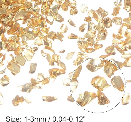 QUARKZMAN 68g Verre Concassé Paillettes de Verre Pilé 1-3mm Électroplaqué Brillant Éclats de Verre Cassé Irréguliers pour Décoration d'Art en Résine, Remplissage de Vase, Doré, Argenté - Nail Gallerys