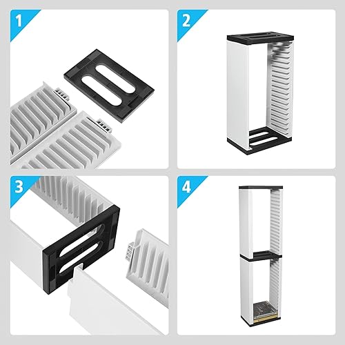 Tour de rangement pour jeux - Boîte de rangement universelle pour disques de jeu vidéo - Support vertical pour 36 disques de jeu - Nail Gallerys