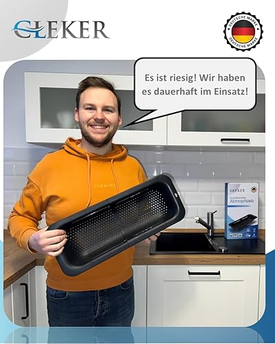 CLEKER Passoire de Cuisine XXL Extensible (37 à 50 cm) - Panier sur l'Évier pour Fruits, Légumes, Pâtes - Idéal pour Cuisine, Lavabo, Camping - Nail Gallerys