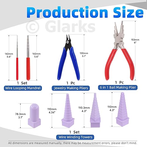 Glarks Lot de 8 outils de boucle, y compris mandrin, pinces 6 en 1, coupe-bijoux pour former des anneaux de saut - Nail Gallerys