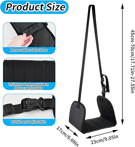Anseom Repose-pieds pour Avion Repose-Jambes d'avion Portable Hamac Repose-Pieds Repose-jambes pour Avion avec Sac de Rangement Hamac de Repose-Pieds Suspendu Réglable pour les Longs Vols (Noir) - Nail Gallerys