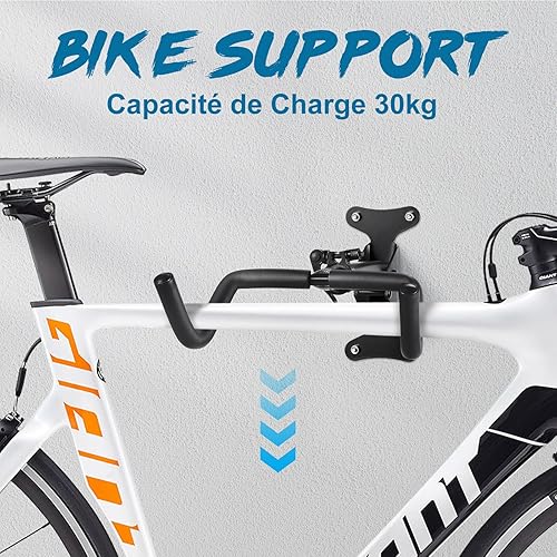 Urban Deco Support Vélo Mural Porte-Vélo 30kg Capacité Extensible 15cm Support Garage 1pcs Conception Robuste Economie d'Espace Stockage Horizontal Idéal pour Garage et Maison - Nail Gallerys
