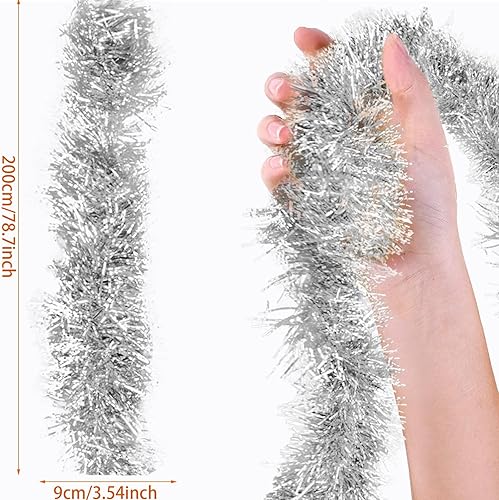 HO2NLE 6 Pièces Guirlandes Tinsel Brillante de Noël 2M pour Arbre, Couronne de Mariage, Décoration Or - Nail Gallerys