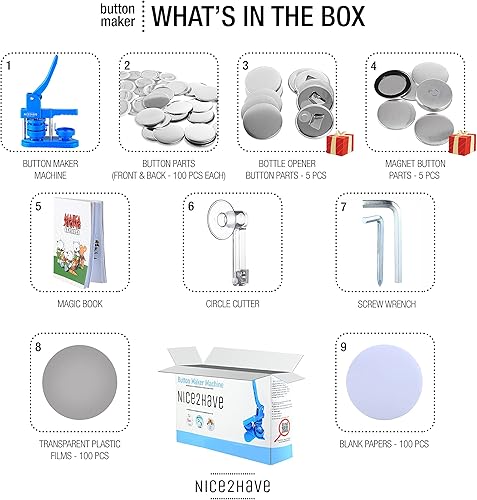 Nice2Have Lot de 25 pièces d'ouvre-bouteille 58 mm - Fournitures de fabrication de boutons pour machine à boutons - Nail Gallerys