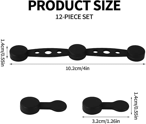 Lyreh 12pcs Aimants en Silicone pour Friteuse à Air, 4 Aimants Longs et 8 Aimants Ronds Empêchant le Papier de Recouvrir les Aliments ou d'Entrer en Contact avec l'Élément Chauffant - Nail Gallerys