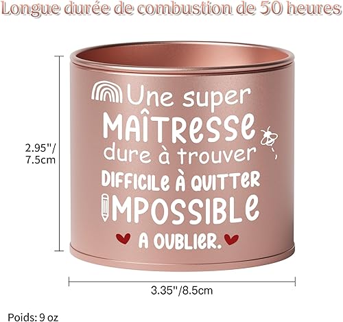 PRSTENLY Cadeau Maitresse D'école, Bougie Parfumée Merci Cadeau Maitresse D'école Fin D'année, Idee Cadeaux Maitresse Noel Noël Anniversaire - Nail Gallerys