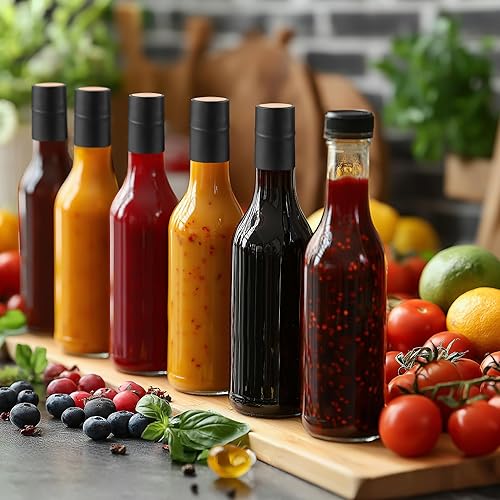 Winter Shore Petites Bouteilles en Verre de 150 ml avec Bouchons & Capsules Thermorétractables (Lot de 12) - Mini Bouteille Alcool Réutilisables - Bouteille Vin Vide - Bouteille Lait Verre - Nail Gallerys