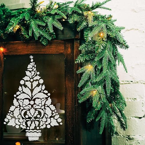 NAKLEO Noël Pochoir pour Peintue 21x30cm, Plastique et Réutilisable, Boule Noël Hiver Modèle de Neige Artificielle et Peindre, DIY Bricolage Artisanat Décoration, Fenêtre Mur Porte Bois - Nail Gallerys